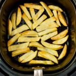 Homemade crispy chips cooked in a air fryer
