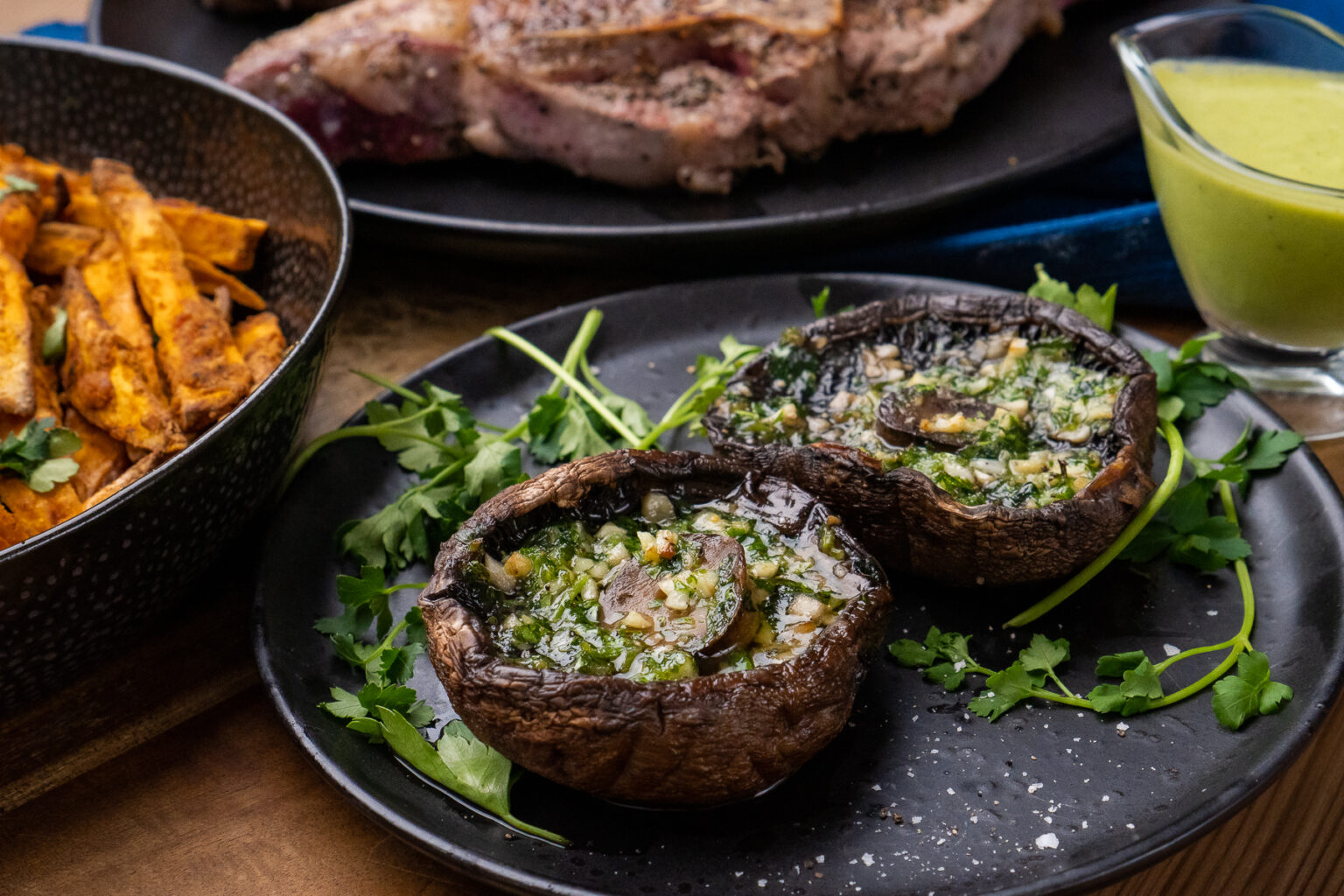 Air Fryer Mushrooms (Garlic Portobello) Recipe by Flawless Food