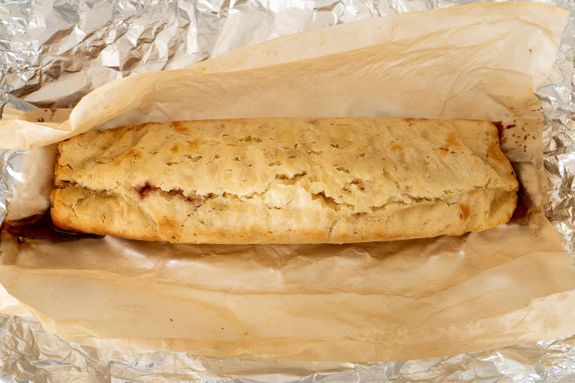 Cooked jam roly poly