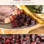 Oven roasted beetroot chunks served as a roast side dish