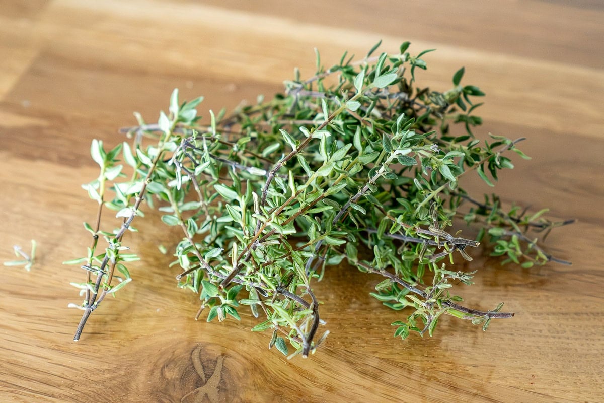 homegrown thyme stems